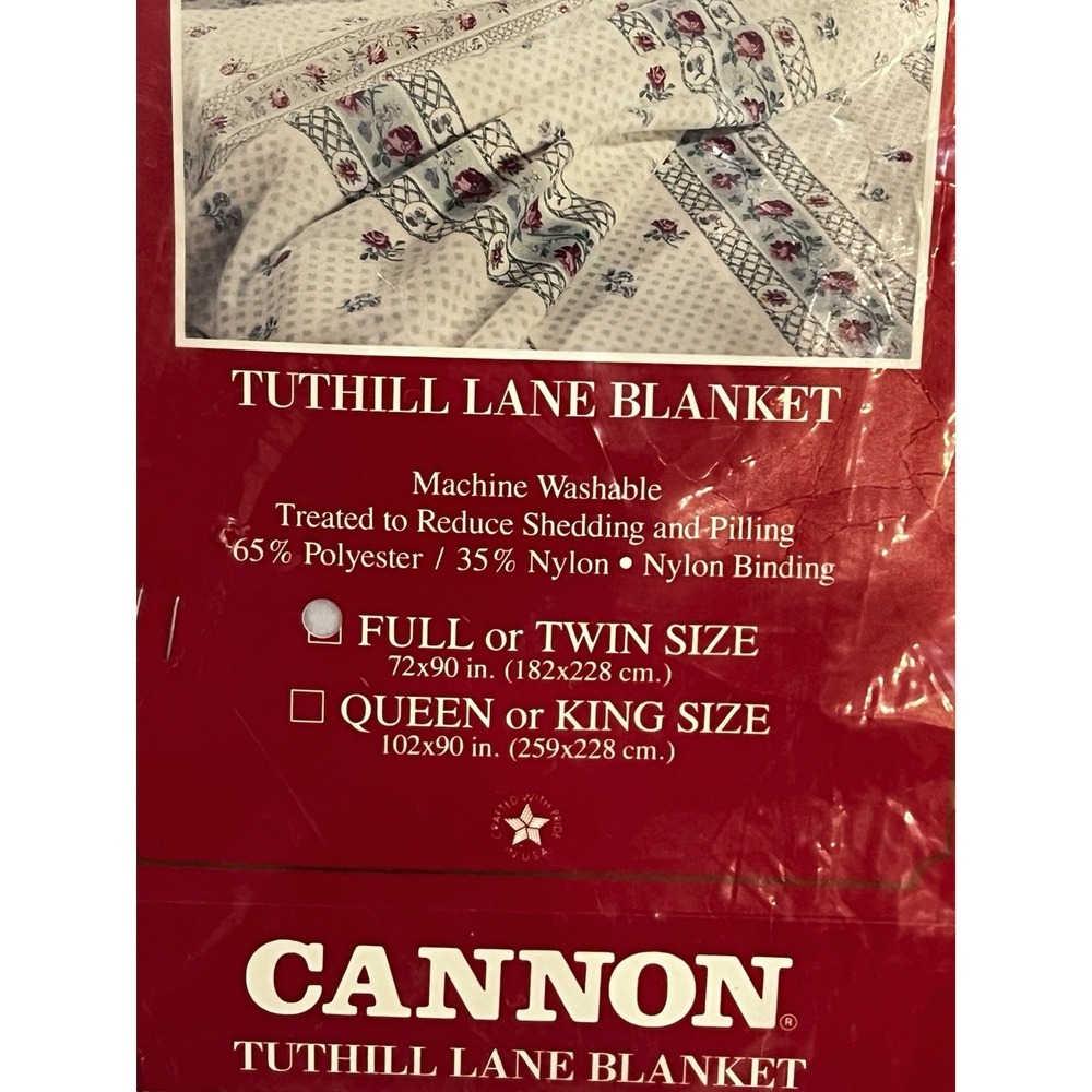 Vtg Satin Trim Blanket Floral Cottage Full Twin 72x90 Cottagecore Shabby Chic - Picture 2 of 5